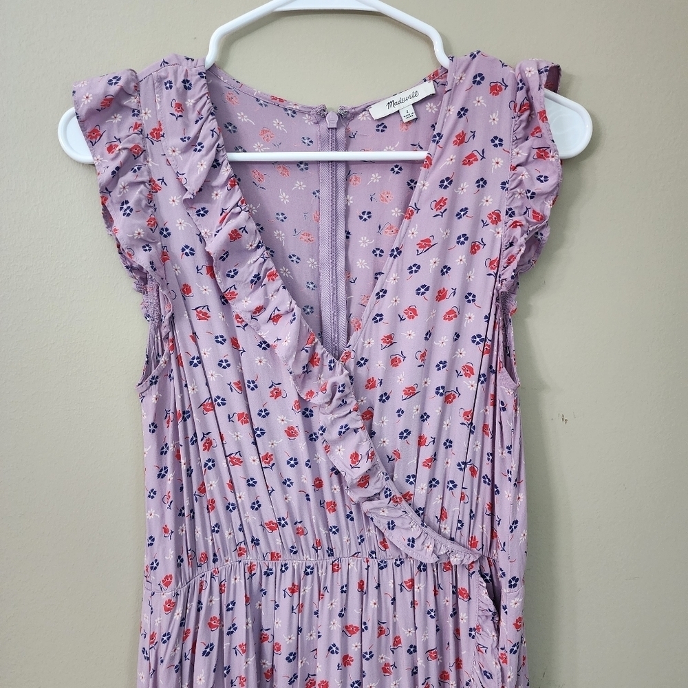 Madewell Floral Ruffle Edged Maxi Dress  Size 2 - Picture 7 of 10
